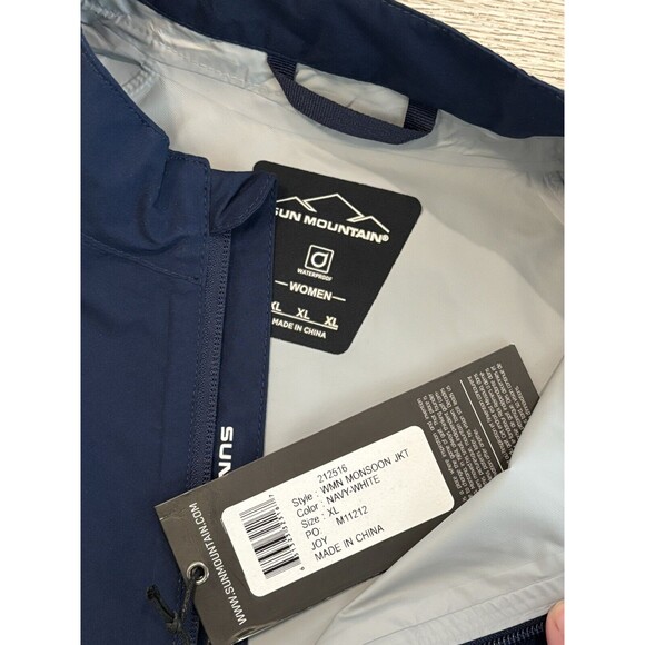 Sun Mountain Monsoon Rain Jacket Womens XL Golf Jacket Navy White NWT - Picture 4 of 7